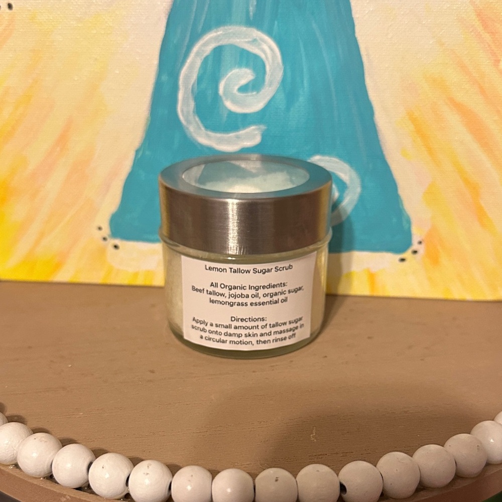 Lemon Tallow Sugar Scrub - Silver Lid